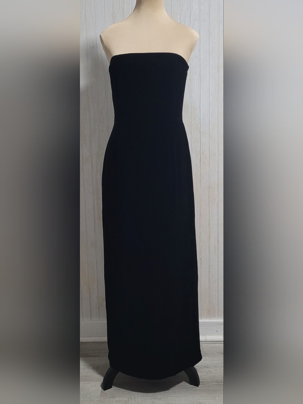 Ann Taylor Petites Vintage Y2K Black Silk Velvet Strapless Gown Size 8P